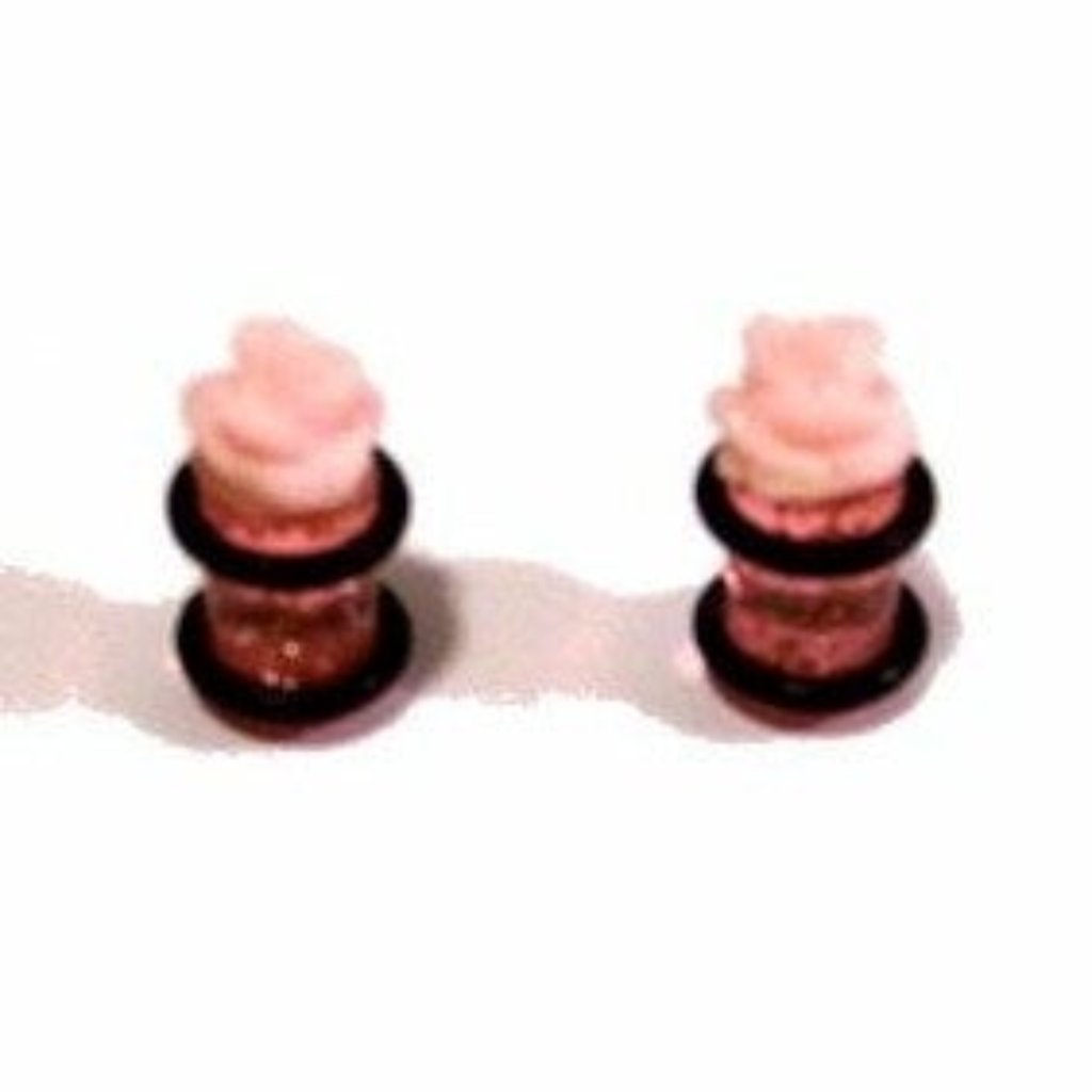 Pink Acrylic Rose Plugs 0 Gauge